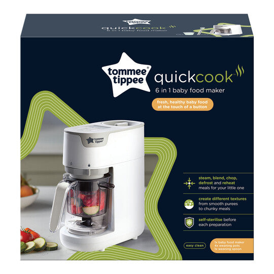 Tommee Tippee Quick Cook 6 IN 1 Food Maker - White