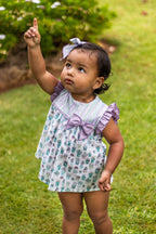 Calamaro Purple & Green Garden Top & Bloomers