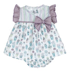Calamaro Purple & Green Garden Top & Bloomers