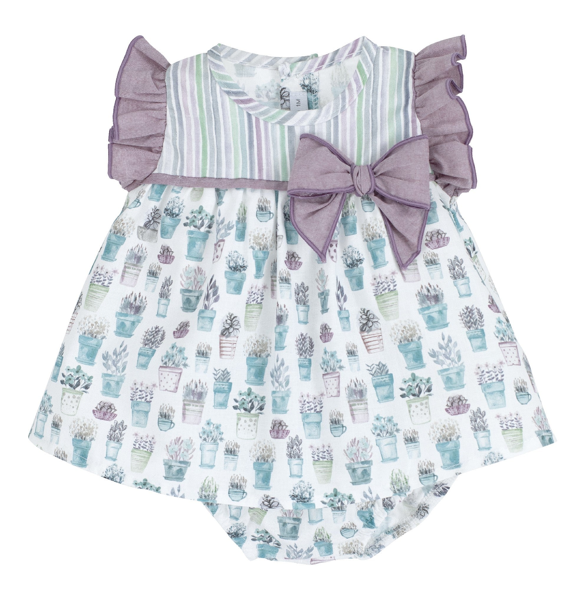 Calamaro Purple & Green Garden Top & Bloomers
