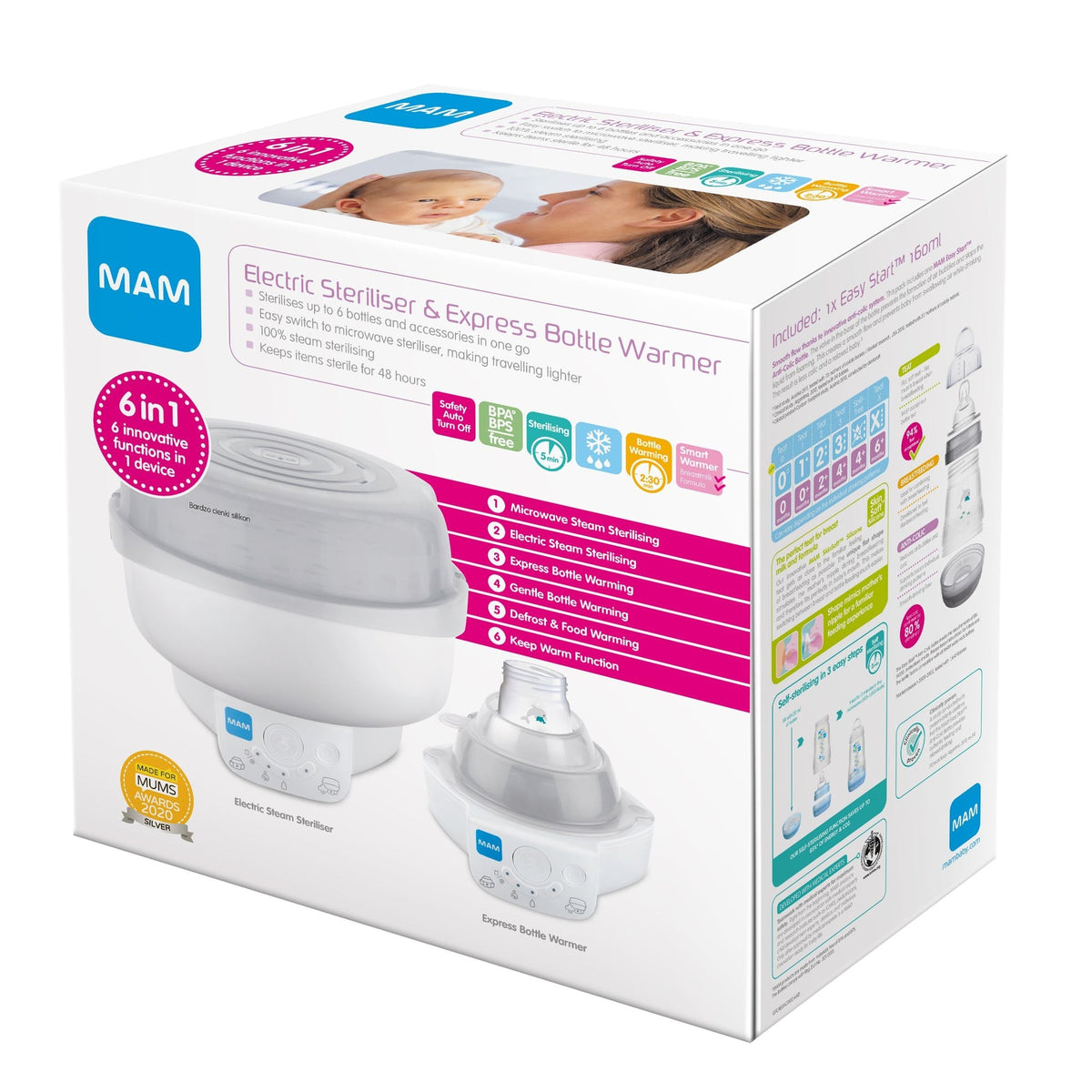 MAM – Electric Bottle Sterilizer and Warmer (6 in 1)