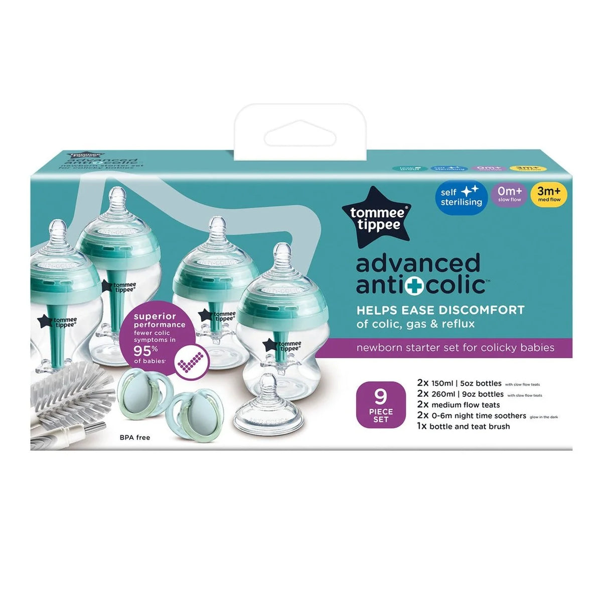 Tommee Tippee Advanced Anti-Colic Newborn Starter Set Breast-Like Teat