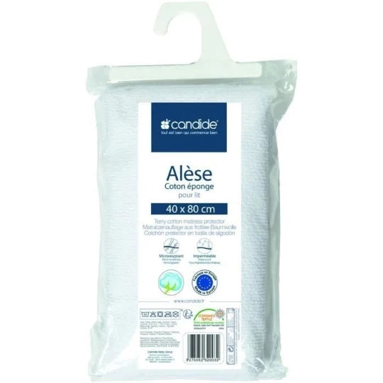 Candide 232003 Waterproof Towelling Mattress Protector 40x80cm White