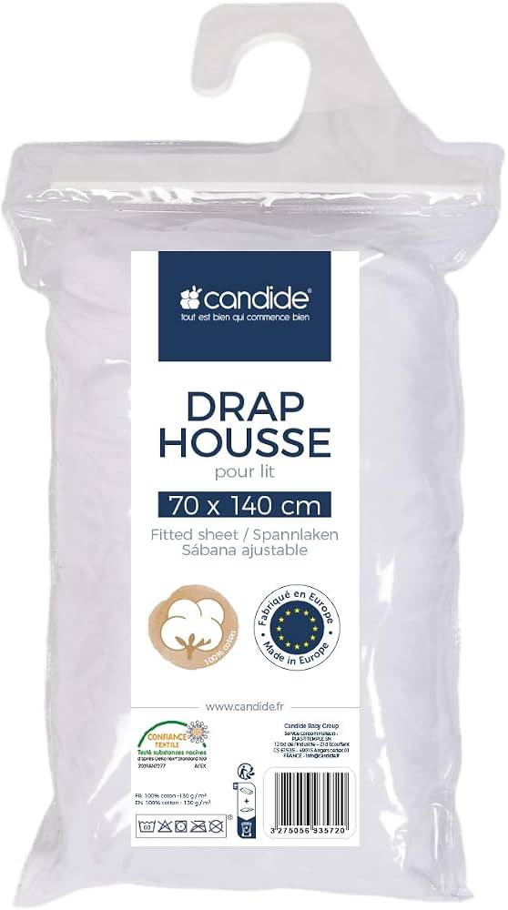 Candide 693572 Fitted sheet White Cotton Jersey 70x140cm