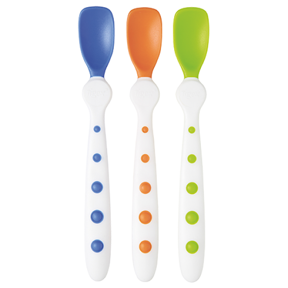 Tigex hygenic spoons x 3 multi colors