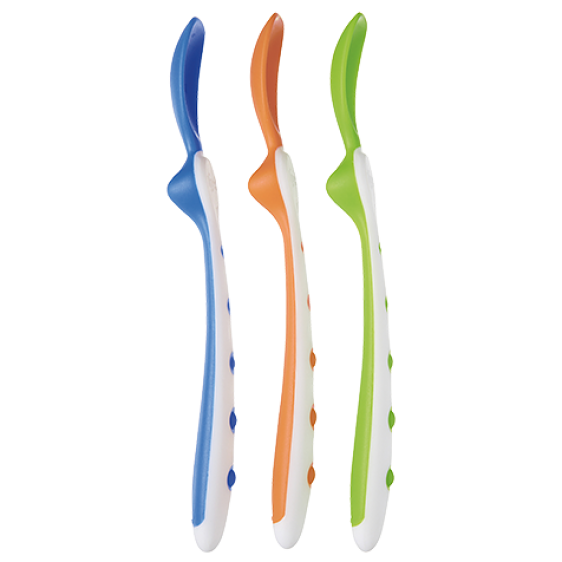 Tigex hygenic spoons x 3 multi colors