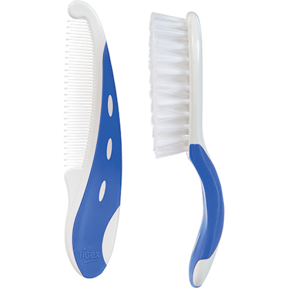Tigex brush and comb set blue