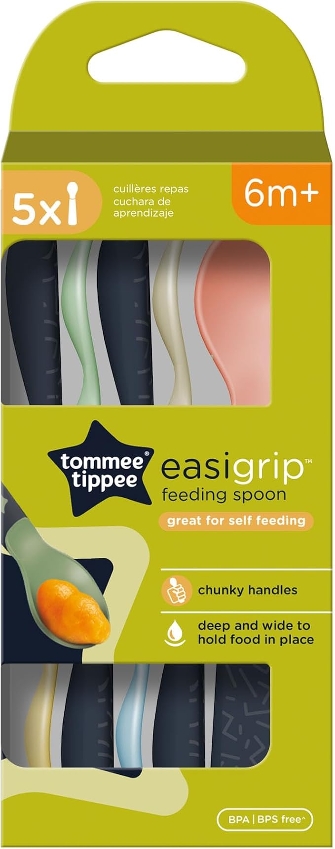 Tommee Tippee Easigrip Self-Feeding Weaning Spoons ( 5 pcs.) 6m+