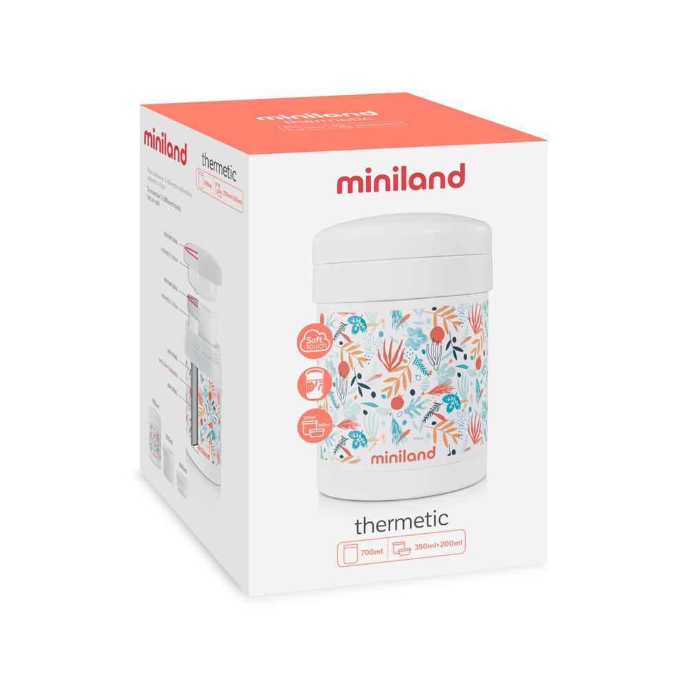 Miniland Thermetic Mediterranean 700ml. ( Mush and solid food thermos with containers)