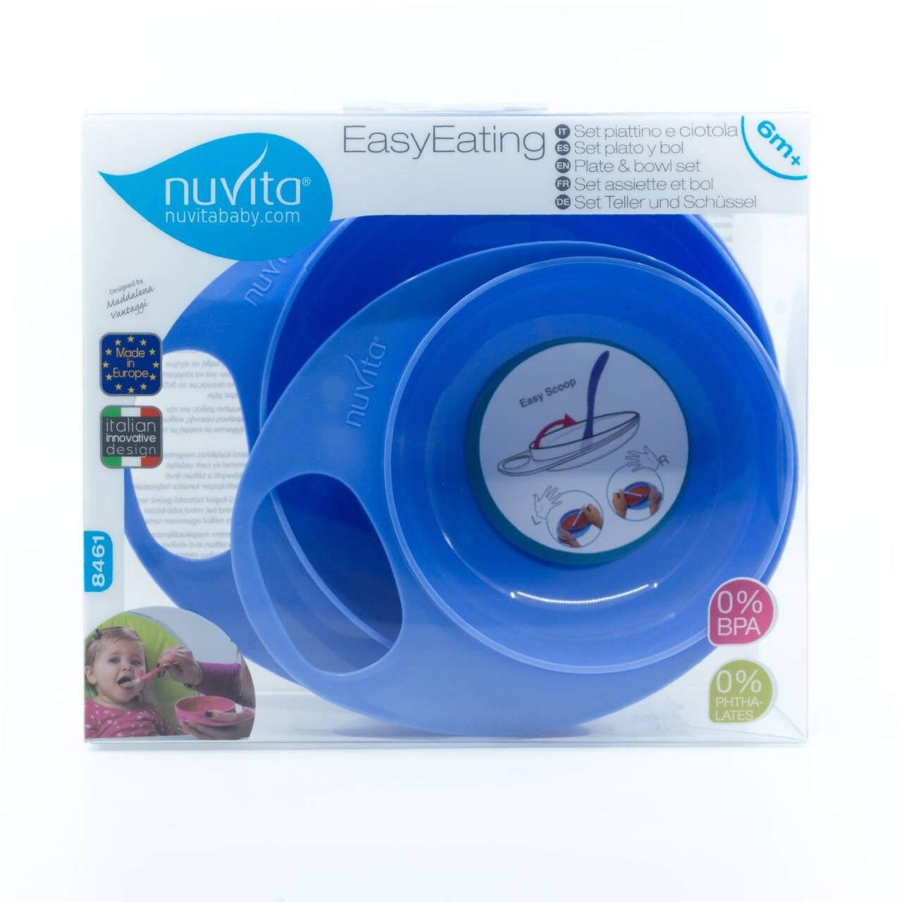 Nuvita 8461 Weaning bowl set (blue)