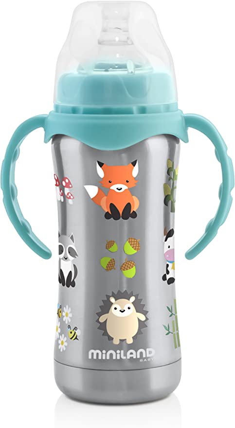Miniland 89188 Thermobaby Thermal Little Stainless Steel Bottle with teat. 180ml.