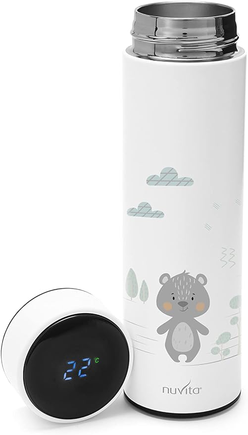 Nuvita 4455 Stainless Steel Thermal Bottle With LED Thermometer 0m+(500ml)