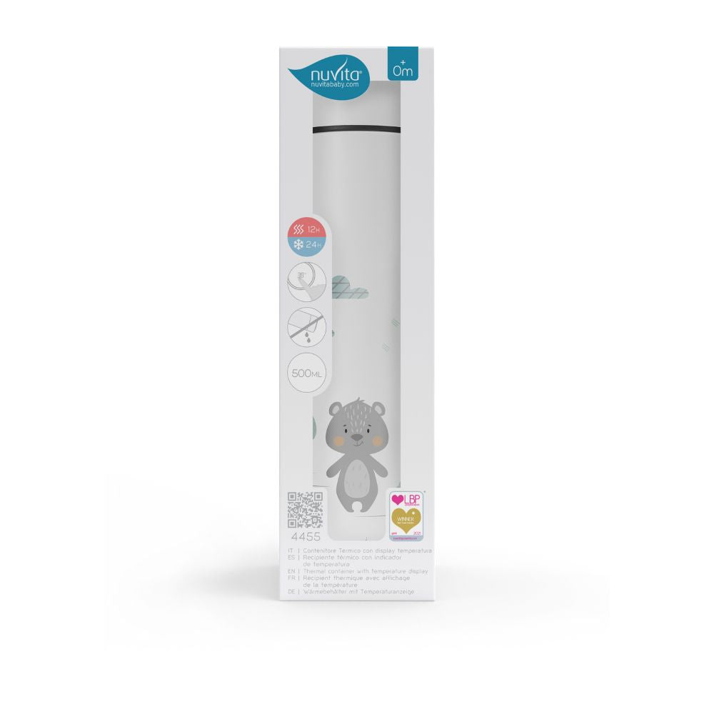 Nuvita 4455 Stainless Steel Thermal Bottle With LED Thermometer 0m+(500ml)