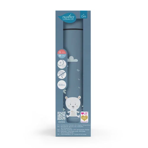 Nuvita 4455 Stainless Steel Thermal Bottle With LED Thermometer 6m+(500ml)