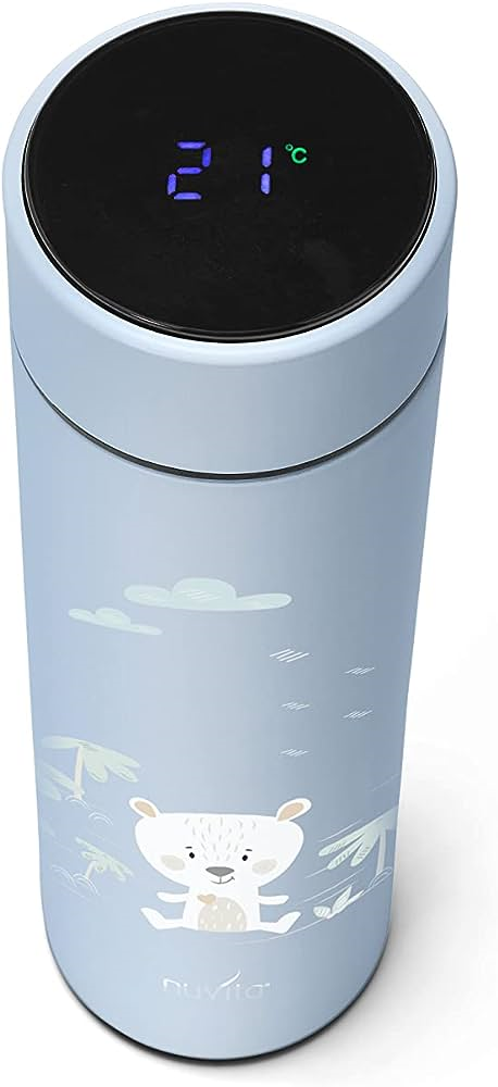 Nuvita 4455 Stainless Steel Thermal Bottle With LED Thermometer 6m+(500ml)