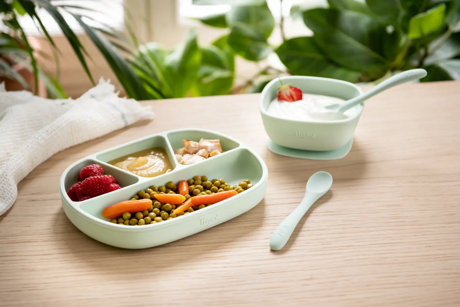 Tigex Suction cup plate with compartments, 100% silicone