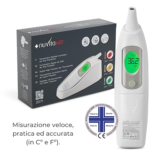 Nuvita 2071 digital ear thermometer with alarm function for easy measurement