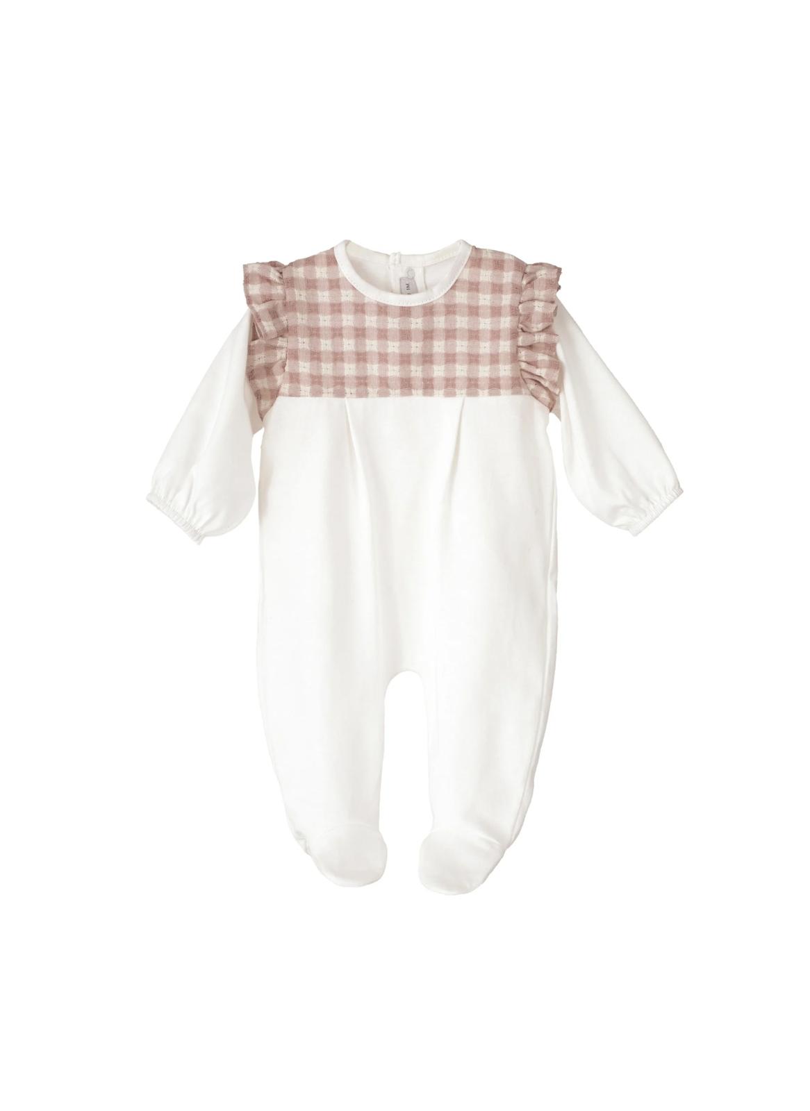 Calamaro babygrow Ecru/Burgundy