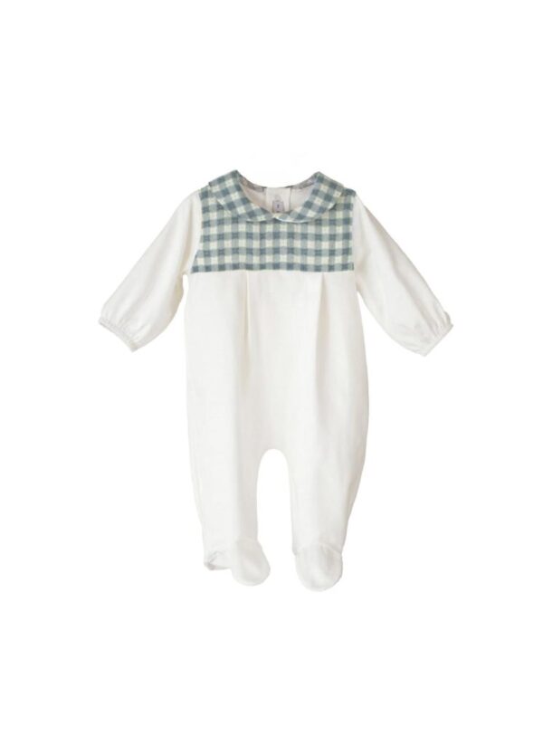 Calamaro babygrow Ecru/Blue