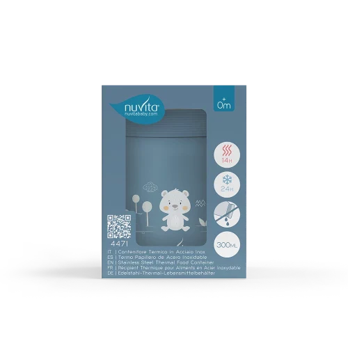 Nuvita Stainless steel thermal container 300 ml. for liquid and solid food-4471