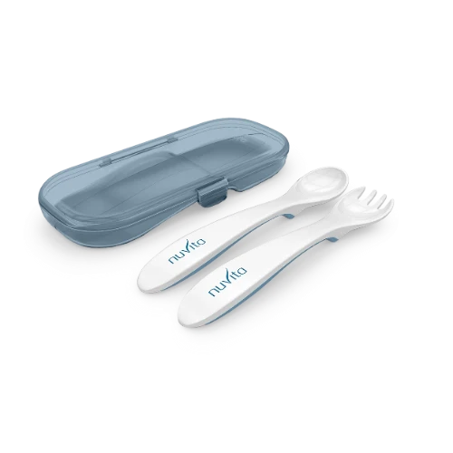Nuvita Travel cutlery with case-Easy Eating - Blue