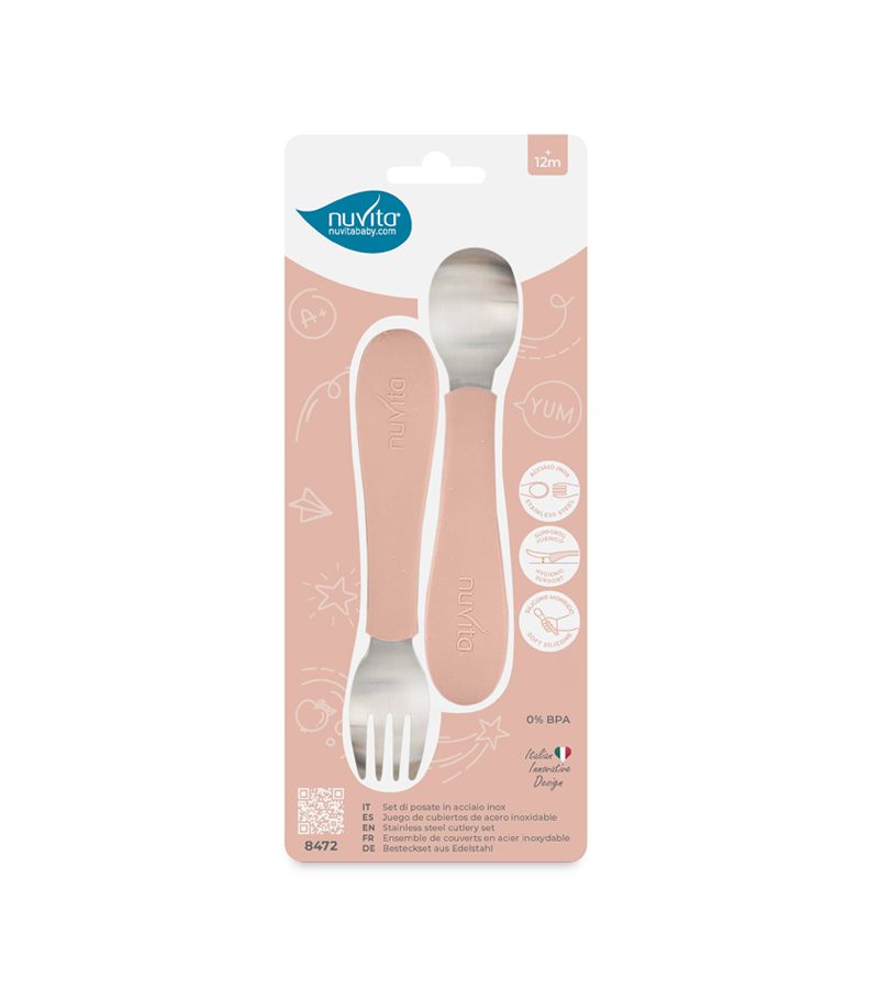 Nuvita 2pcs. Baby Set with Silicone Fork for 12+ months