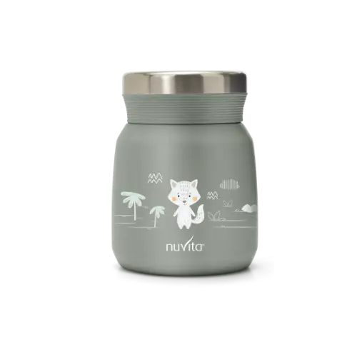 Nuvita Stainless steel thermal container 300 ml. for liquid and solid food-4471 - Grey