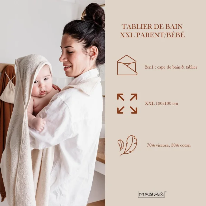 Candide XXL Parent/Baby viscose bath cape apron-100x100