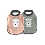 Nuvita Waterproof bib ( 2pc.) pink and green 6m+
