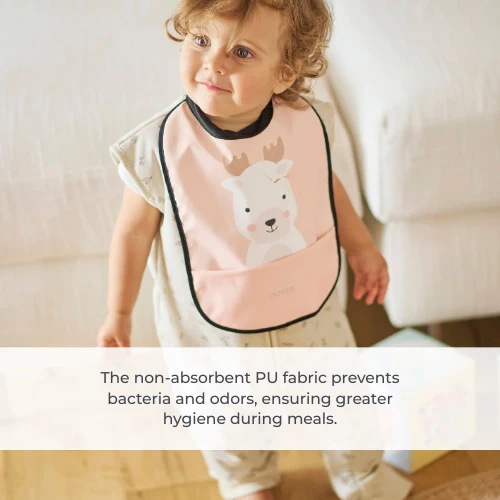 Nuvita Waterproof bib ( 2pc.) pink and green 6m+