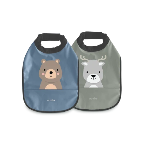 Nuvita Waterproof bib (2pc) blue and green 6m+