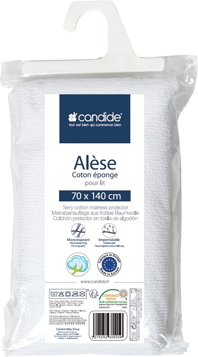 Candide 232003 Towelling Mattress Protector 40x80cm White