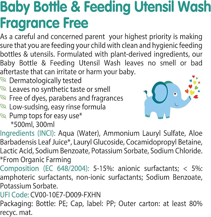 Friendly Organic Baby Bottle and Feeding Utensils Cleanser | 500 ML