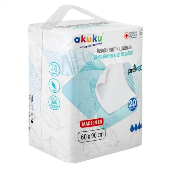 Akuku Disposable Hygienic Underpad Pro Med 60*90cm, 20pcs.