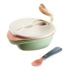 Tommee Tippee Easy Scoop Bowl with travel lid and feeding spoon