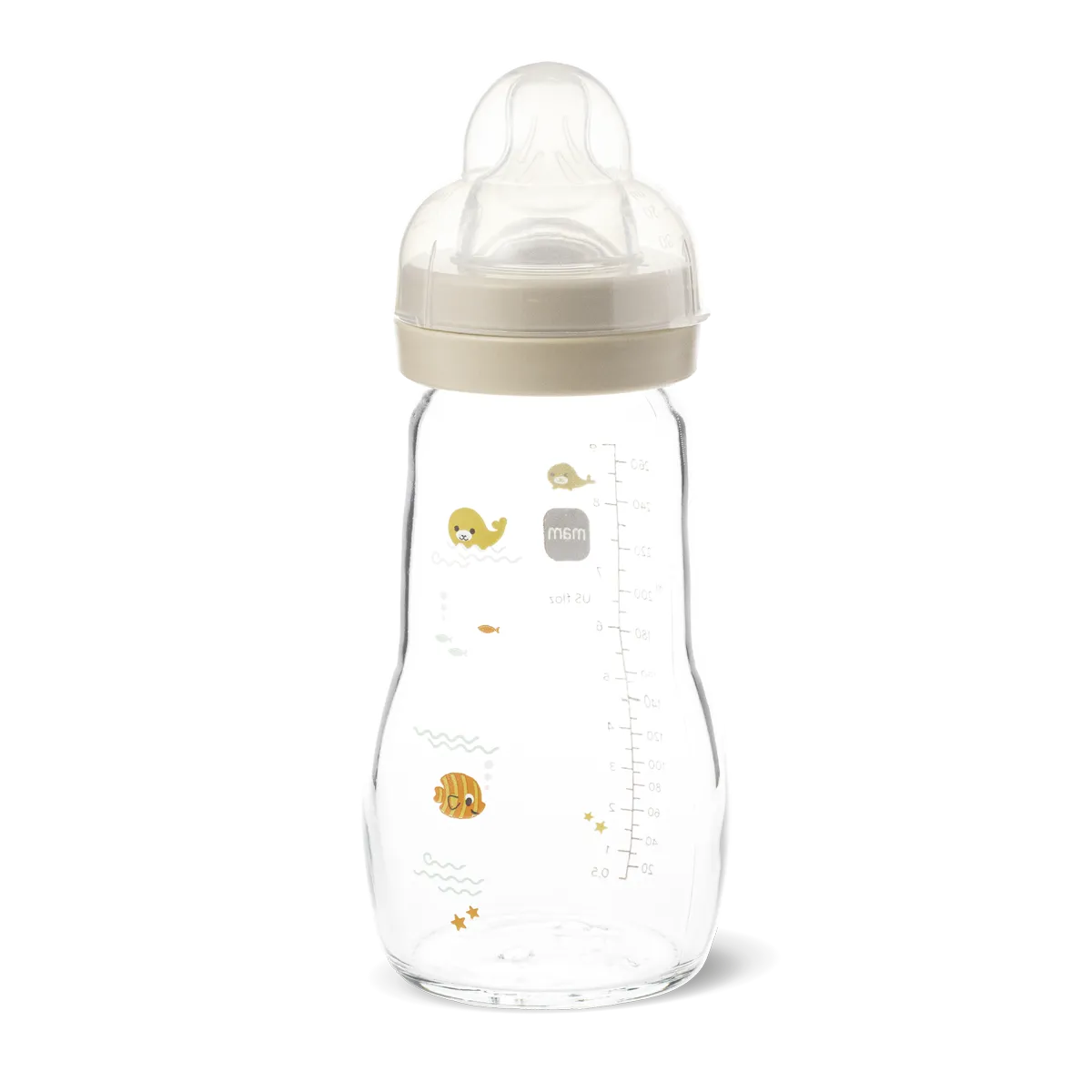 MAM Feel Good 260ml Glass Baby Bottle 2+ months, single pack