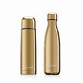 Miniland my Baby & me 89259 Gold. ( 500ml liquid thermos and bottle set with chrome effect ).