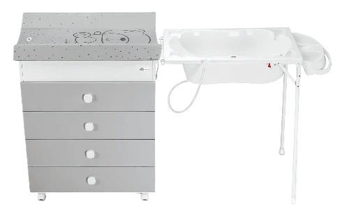 ASIA Baby Bath Dresser (Chest of Drawers) C918006 col.265 coniglio/grey