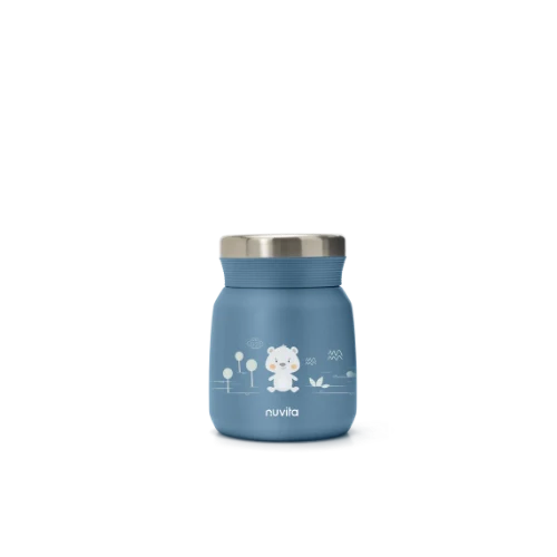 Nuvita Stainless steel thermal container 300 ml. for liquid and solid food-4471 - Blue