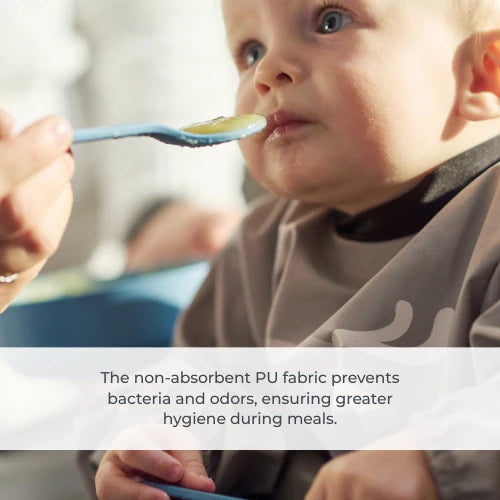 Nuvita Apron bib with sleeves for meals and activities 6m+ (grey)