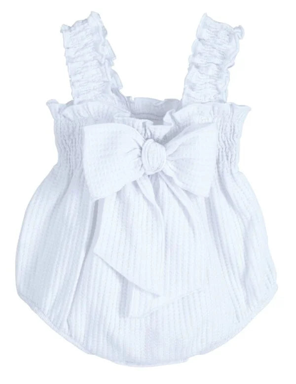 Calamaro Baby Dungarees Rhodes - White